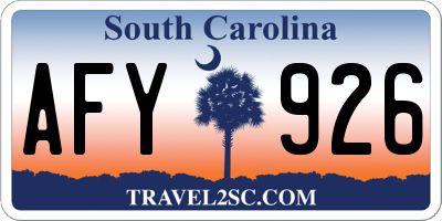 SC license plate AFY926