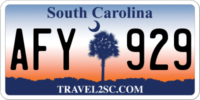 SC license plate AFY929