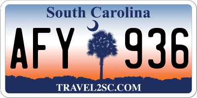 SC license plate AFY936