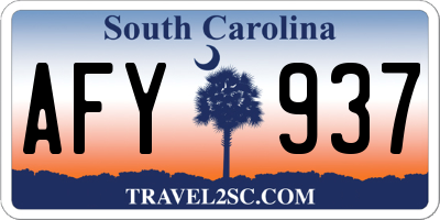 SC license plate AFY937