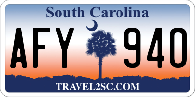 SC license plate AFY940