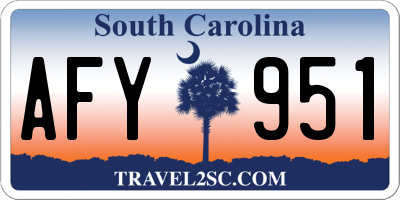 SC license plate AFY951