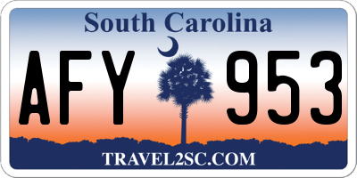 SC license plate AFY953