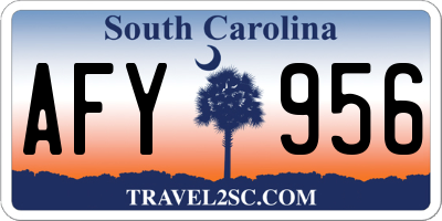 SC license plate AFY956