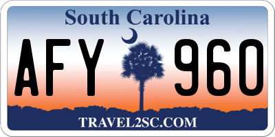 SC license plate AFY960