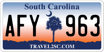 SC license plate AFY963