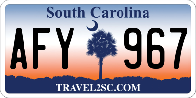 SC license plate AFY967