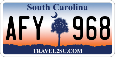 SC license plate AFY968