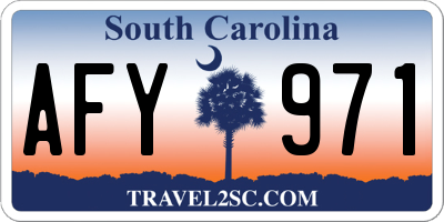 SC license plate AFY971