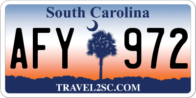 SC license plate AFY972