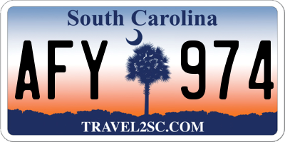 SC license plate AFY974
