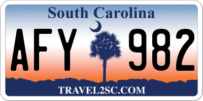 SC license plate AFY982