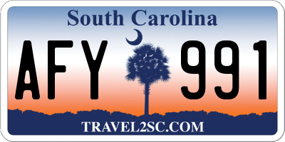 SC license plate AFY991