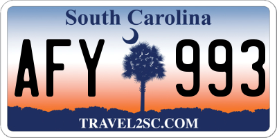 SC license plate AFY993
