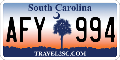 SC license plate AFY994