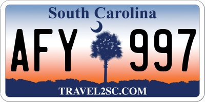 SC license plate AFY997