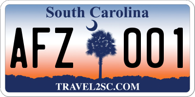 SC license plate AFZ001