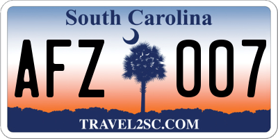 SC license plate AFZ007