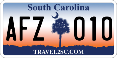 SC license plate AFZ010
