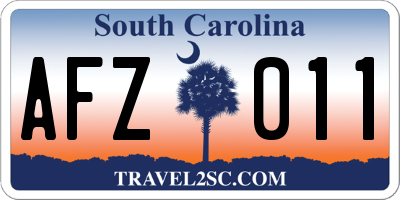 SC license plate AFZ011