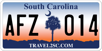 SC license plate AFZ014