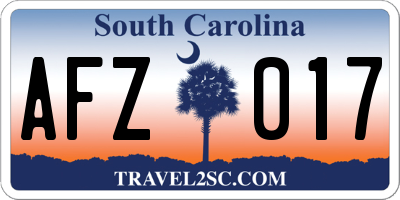 SC license plate AFZ017