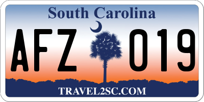 SC license plate AFZ019