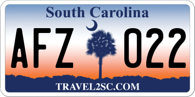 SC license plate AFZ022