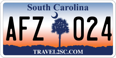 SC license plate AFZ024
