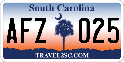 SC license plate AFZ025