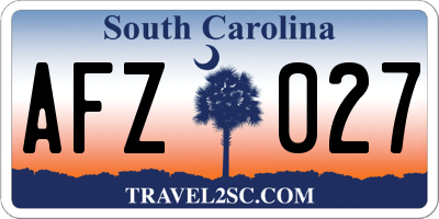 SC license plate AFZ027