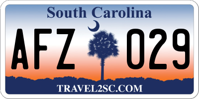 SC license plate AFZ029