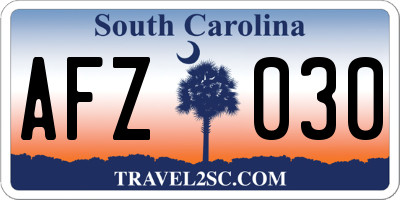 SC license plate AFZ030