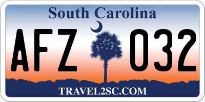 SC license plate AFZ032