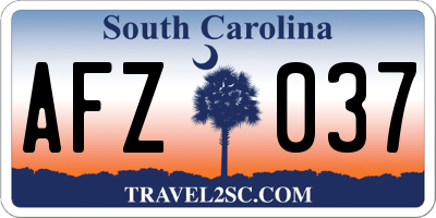 SC license plate AFZ037