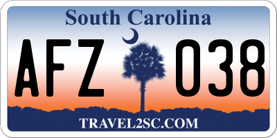SC license plate AFZ038