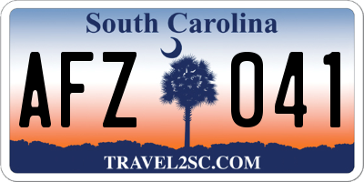 SC license plate AFZ041