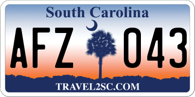 SC license plate AFZ043