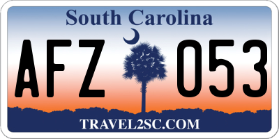 SC license plate AFZ053