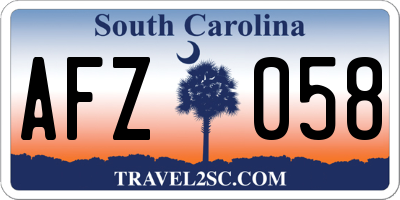 SC license plate AFZ058