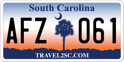 SC license plate AFZ061