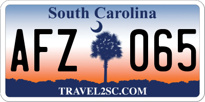 SC license plate AFZ065