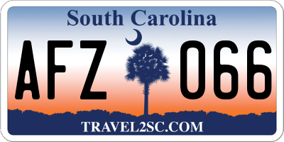 SC license plate AFZ066