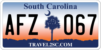 SC license plate AFZ067