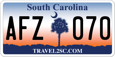 SC license plate AFZ070
