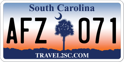 SC license plate AFZ071