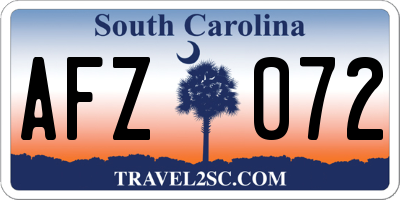SC license plate AFZ072