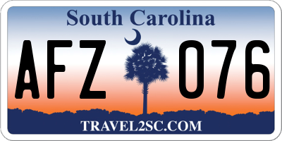 SC license plate AFZ076