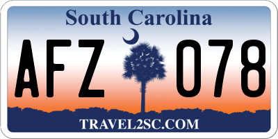 SC license plate AFZ078