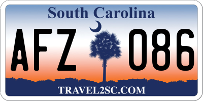 SC license plate AFZ086